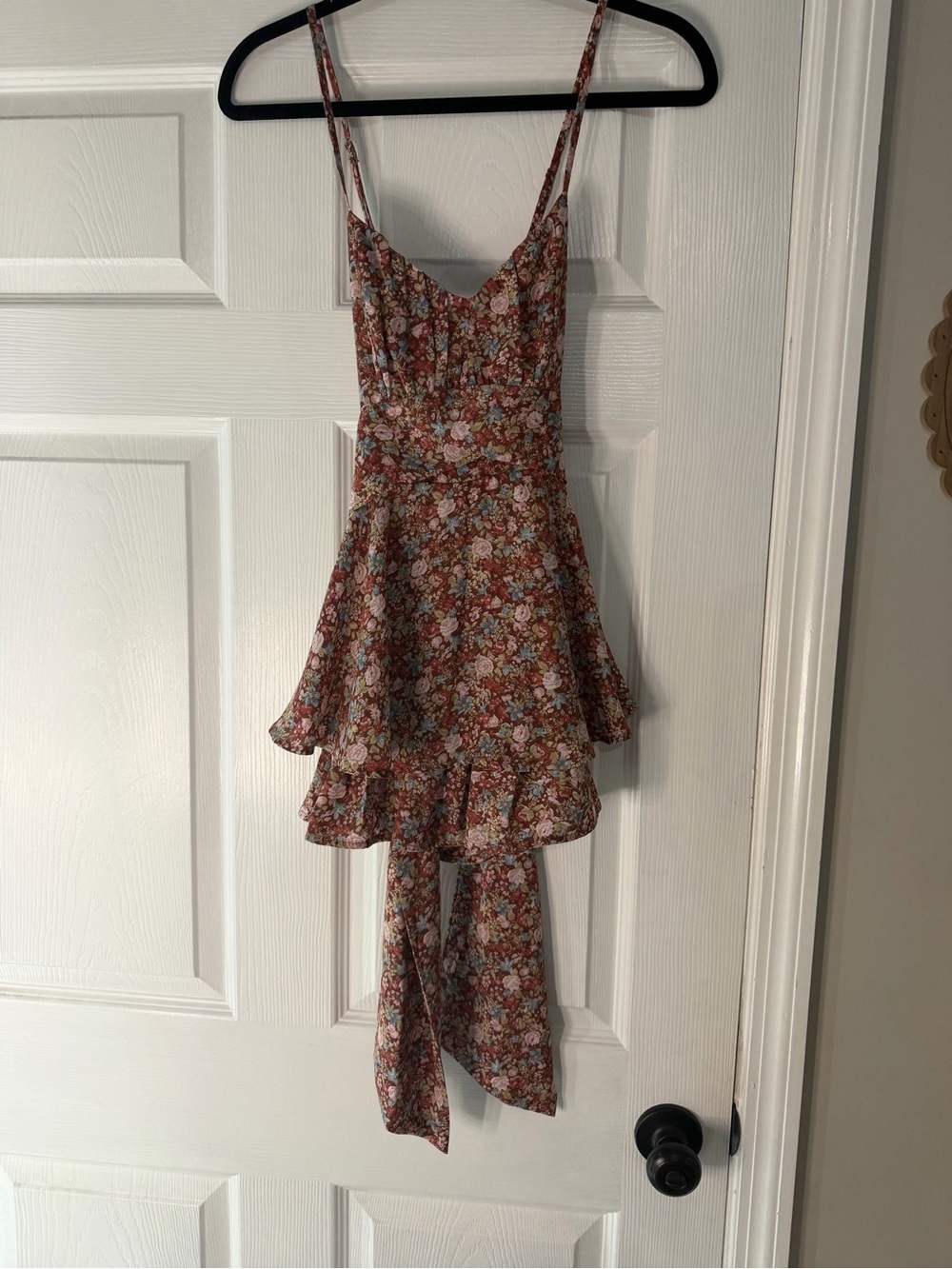 Altar'd State Rust Floral Tie-Back romper